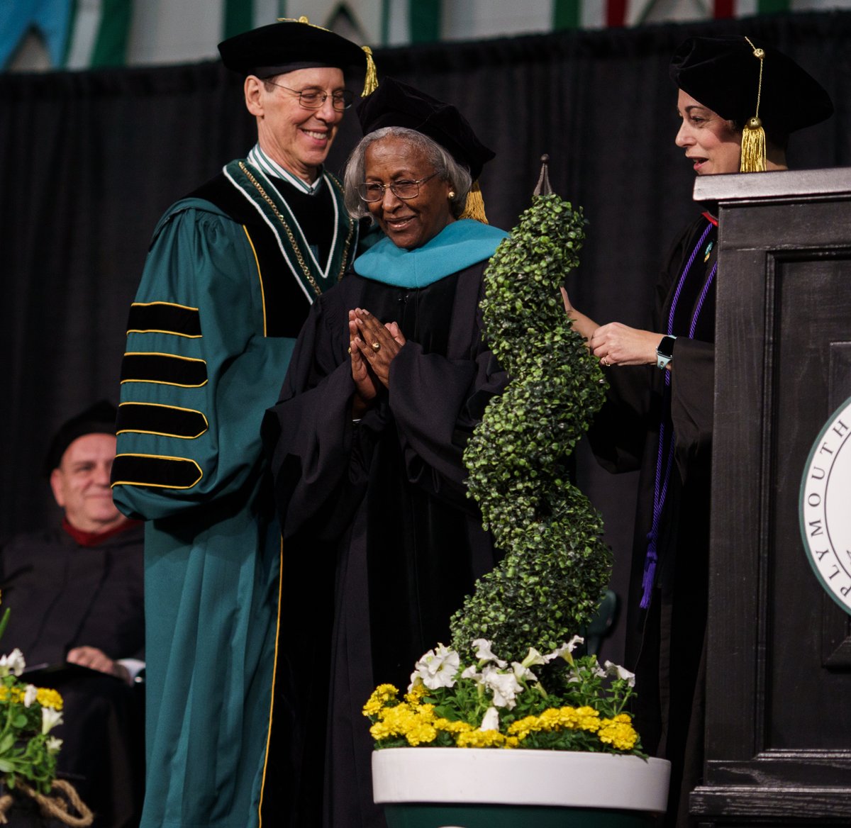 PlymouthState's tweet photo. 4 of our favorite photos from the 2022 Undergraduate Commencement Ceremony. Congrats Grads! #PSU22 https://t.co/fBRIQevjlg