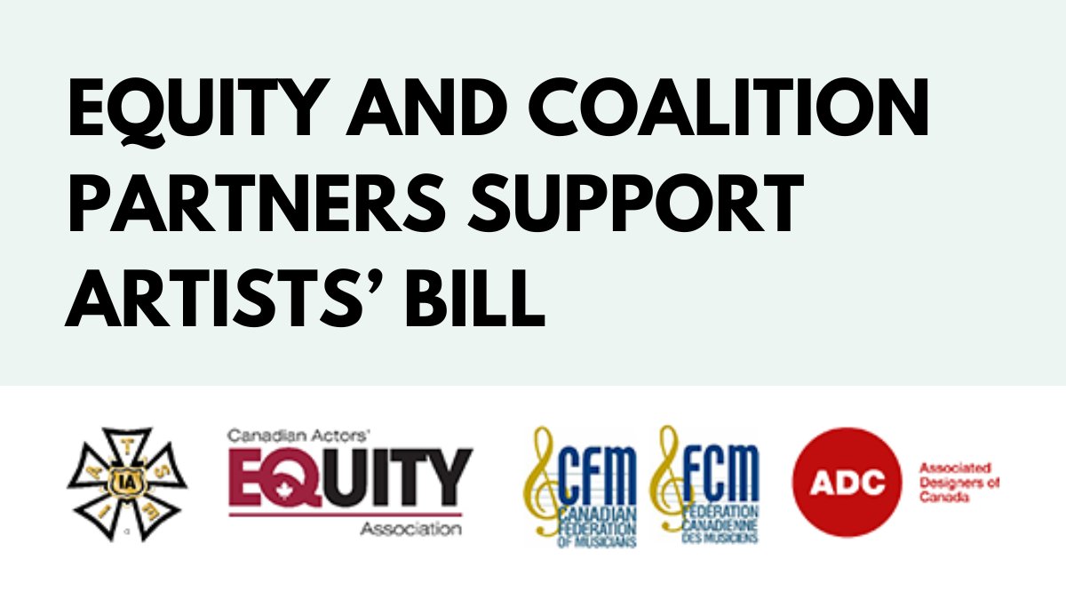 CdnActorsEquity's tweet photo. Equity and its partners in the Creative Industries Coalition have expressed support for Bill S-208, Declaration on the Essential Role of Artists and Creative Expression in Canada.

Learn more here: https://t.co/NxB5Or7ERU https://t.co/NXDrLUt2tJ
