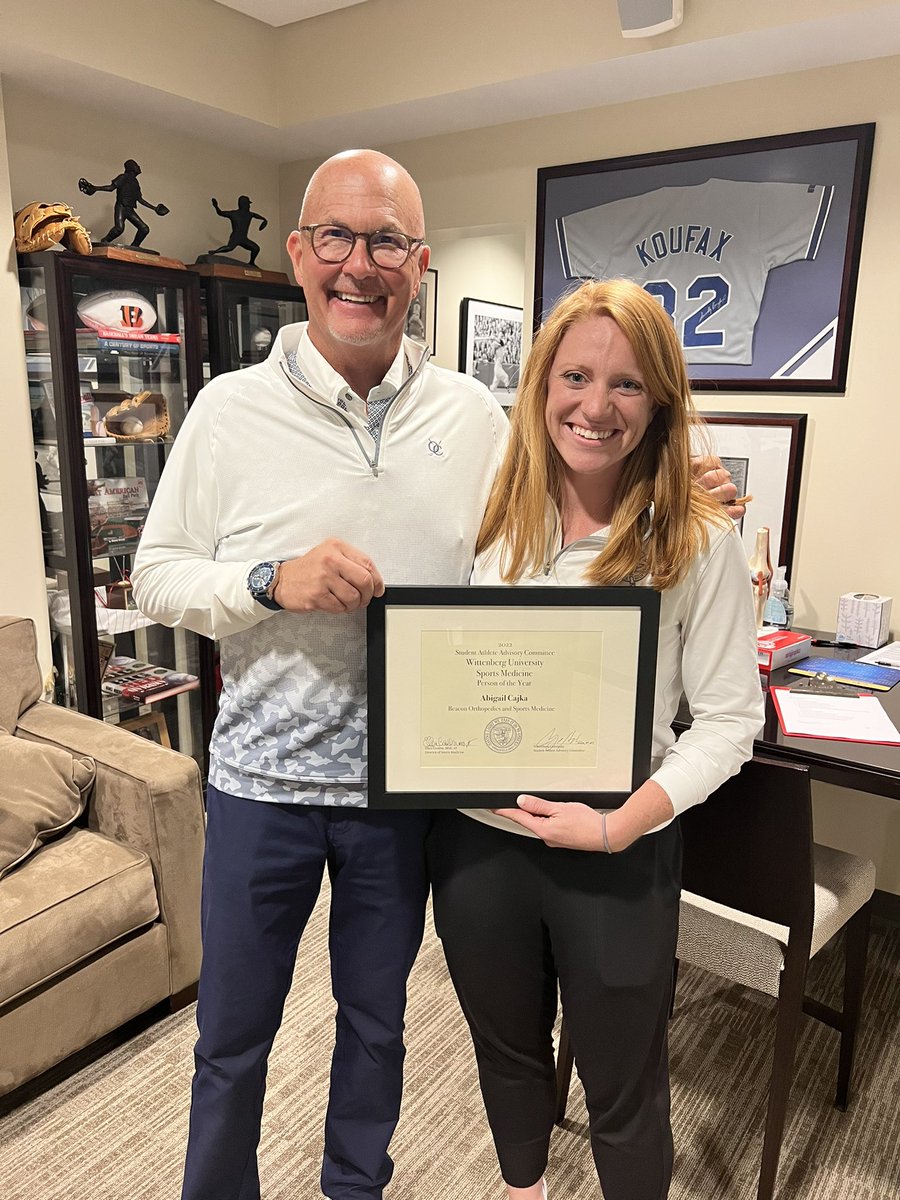 TKremchekMD's tweet photo. Too many times the docs get all the credit, but it’s the people behind the scenes that allow us to be successful. 

Abby Cajka has been with me for 11 years, and this year was named the Student Athlete Advisory Committee Wittenberg University Sports Medicine Person of the Year! https://t.co/732gtpXkh0