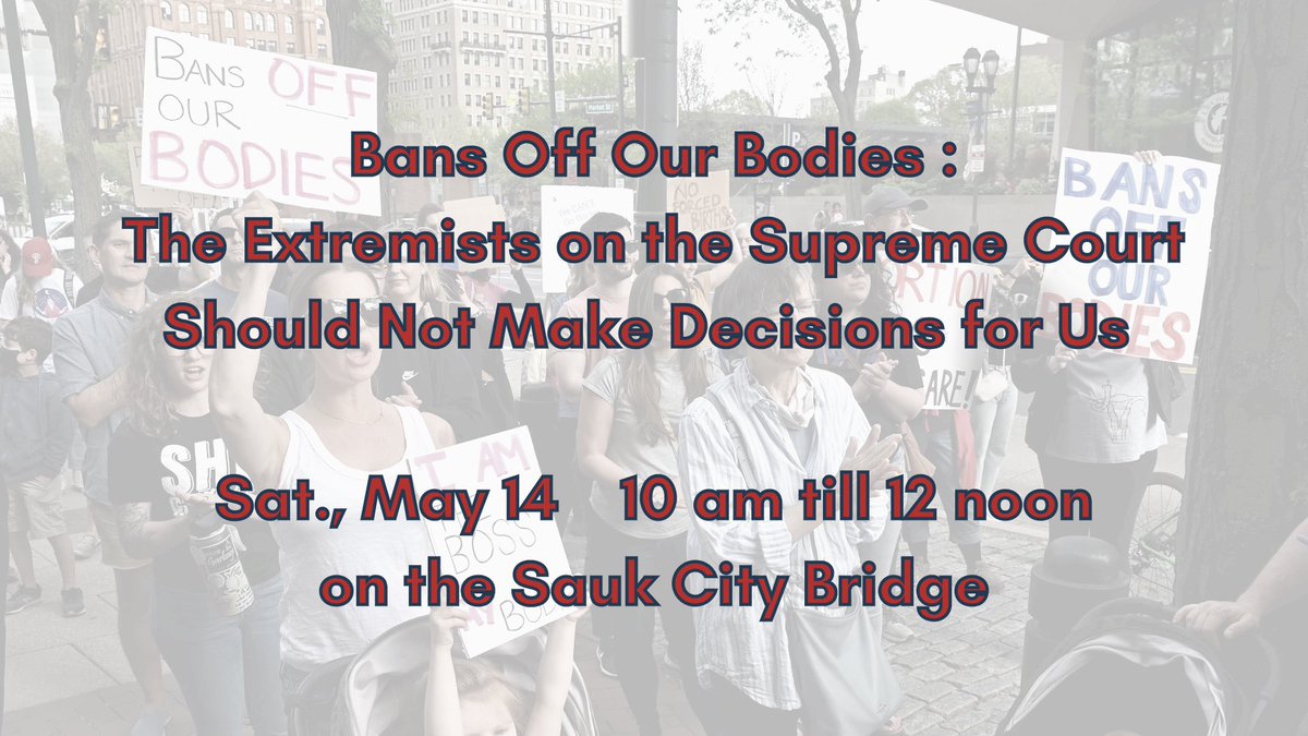 IndivisSP's tweet photo. Indivisible Sauk Prairie will be holding a bridge rally
Please make signs family-friendly
There will be some signs available
More at https://t.co/EP7lwDlmZe
@Wisc_Star_News @WKOW @WISCTV_News3 @nbc15_madison @WiStateJournal @CapTimes @LodiEnterprise @News_Republic @WPR @PBSWI https://t.co/F0K0NdPrBV