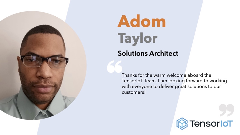 TensorIoT's tweet photo. The entire team at #TensorIoT is thrilled to welcome Adom on board. The office welcomes you today with open arms to be a part of our amazing team!  🎉
.
.
.
#iot #ai #ml #machinelearning #engineering #solutionsarchitect #aws https://t.co/1HpOW85Ryz