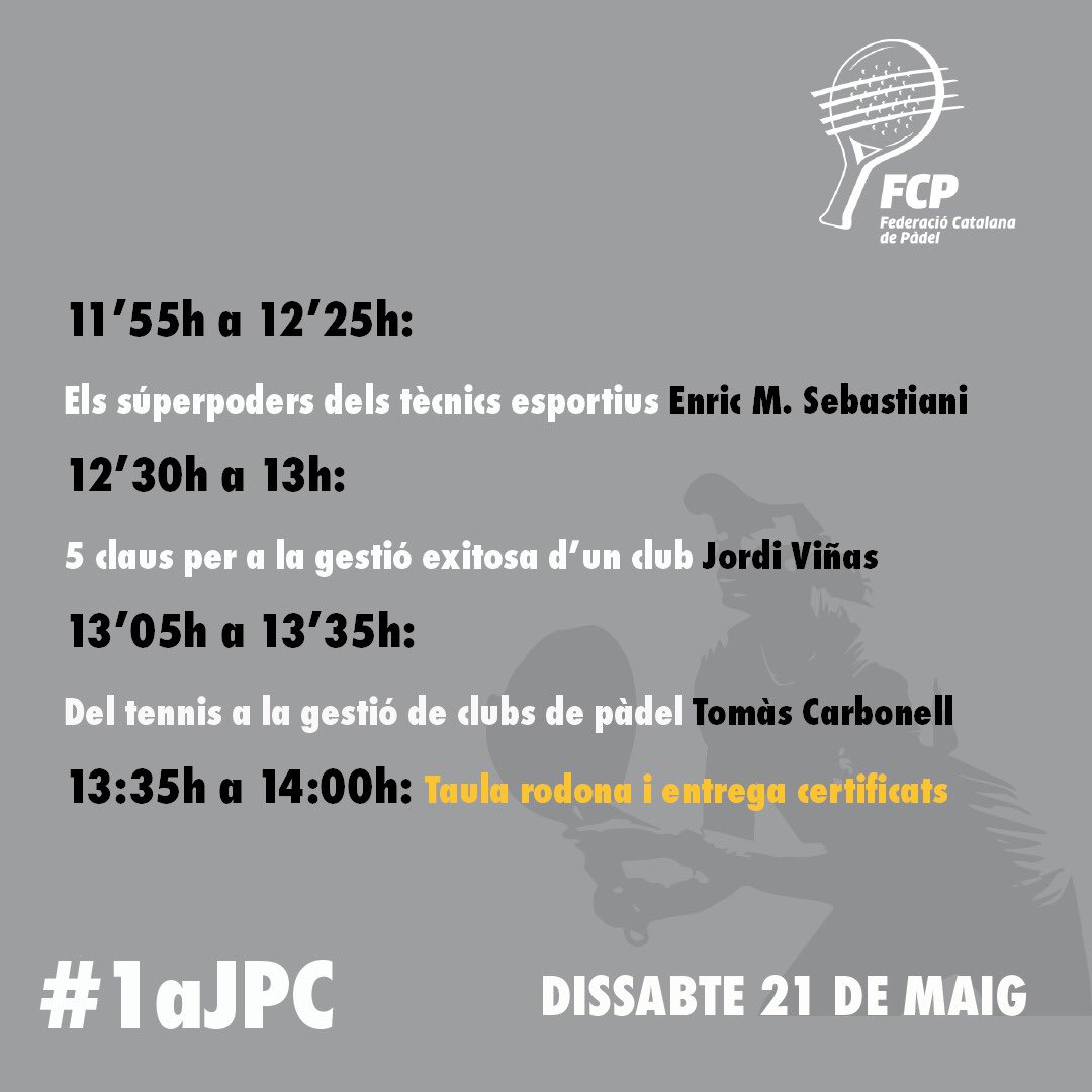 🎁 SORTEIG 🎁
 La FCP vol regalar-vos 2 invitacions per participar en la 1a Jornada del Pàdel Català (#1aJPC).

ℹ️ Aquí us informem com podeu guanyar una d’aquestes invitacions
👉 cutt.ly/vHqlRgY

#Pàdel #Català #FormacióFCP #Catalunya #MésPàdelQueMai