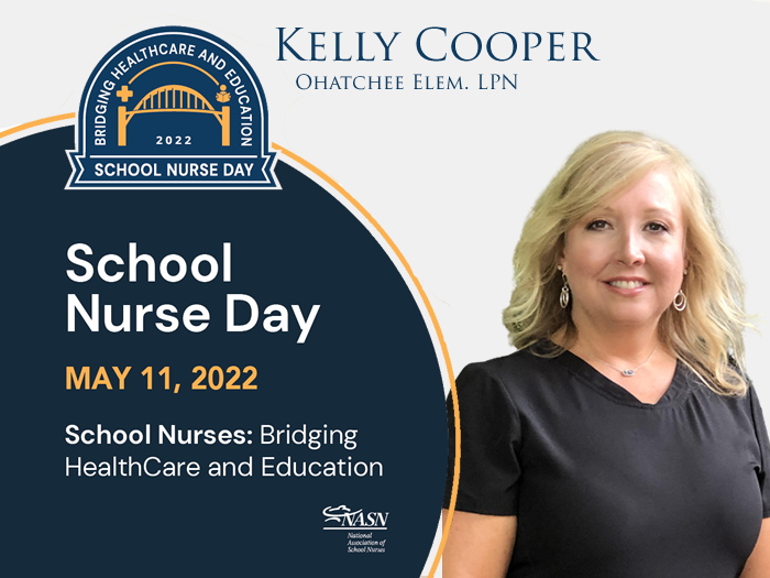 ccboe_news's tweet photo. Kelly Cooper is the School Nurse at Ohatchee Elementary School. "Nurse Kelly" has been with Ohatchee schools for 22 years!  Thank you for serving and loving our children so well!  Happy Nurses Week! https://t.co/Thx7BodxtM