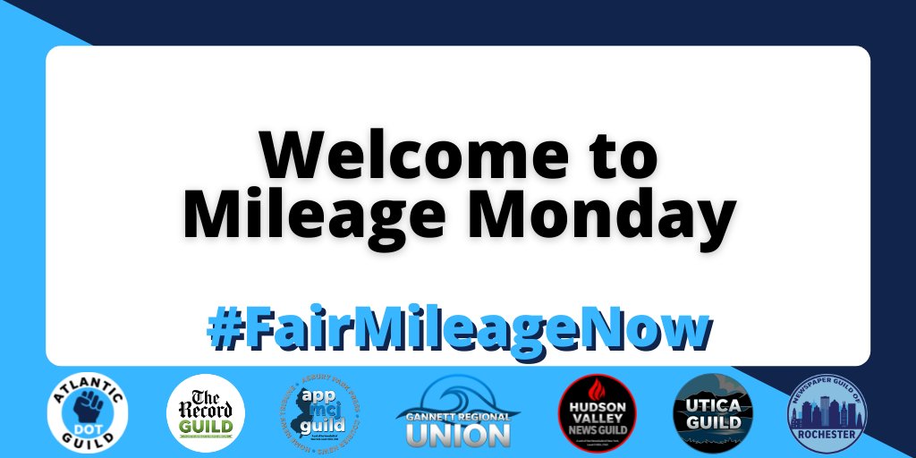 Members of the <a href="/GannettUnion/">Gannett Regional Union 🌊</a> have been paying out of pocket to do our jobs for years. Introducing #MileageMondays 🚗 -- our weekly reminder to @Gannett to pay us fairly for personal car mileage. #FairMileageNow⛽