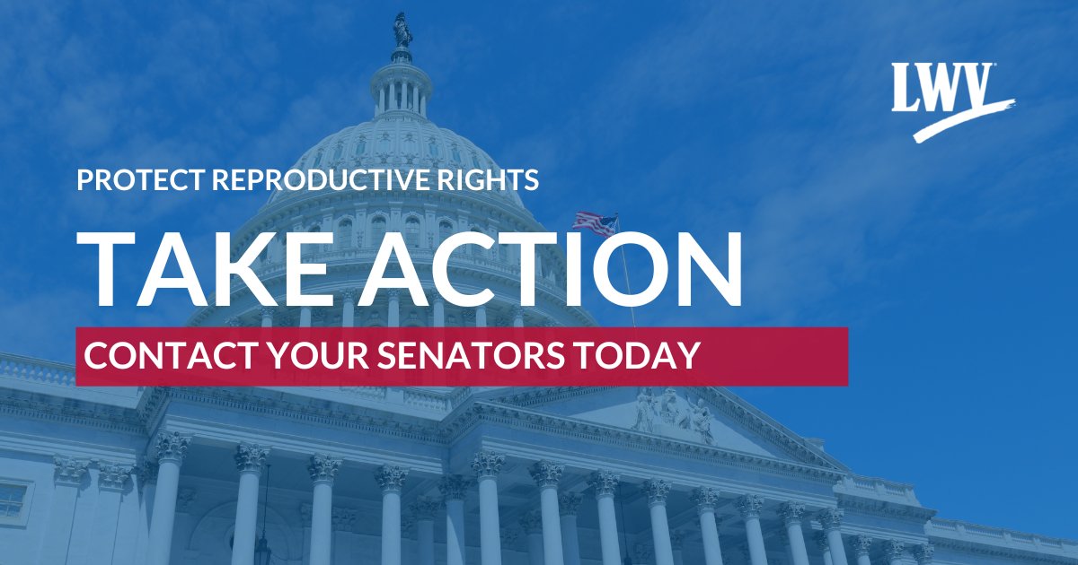 LWV's tweet photo. Tell Your Senators to Vote YES on the Women's Health Protection Act (S4132) 📲https://t.co/PA2d5UVkmq
#ActForAbortionAccess https://t.co/wp9rFSvSYm