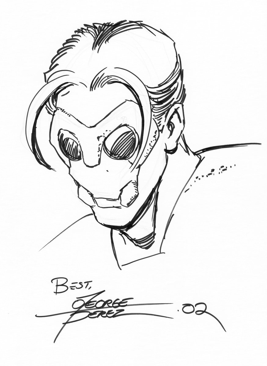 HumidPress's tweet photo. We are saddened to hear of the passing of George Perez. He was truly one of the greats, and a favorite here at Humid Press. For May's Sketchbook Jambalaya, here's a sketch of Mudbug he drew for us. It's always been the most prized piece of artwork in the collection. https://t.co/bVbXBW1hEf