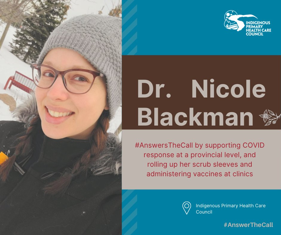 iphcc_ca's tweet photo. May 9-15 is National Nurses Week. Over the next few days, we will be introducing you to some of the amazing nurses from our member sites.
Nicole Blackman, RN #AnswersTheCall by supporting COVID response, and rolling up her scrub sleeves to help at Indigenous-led vaccine clinics https://t.co/1EsQI8VphV