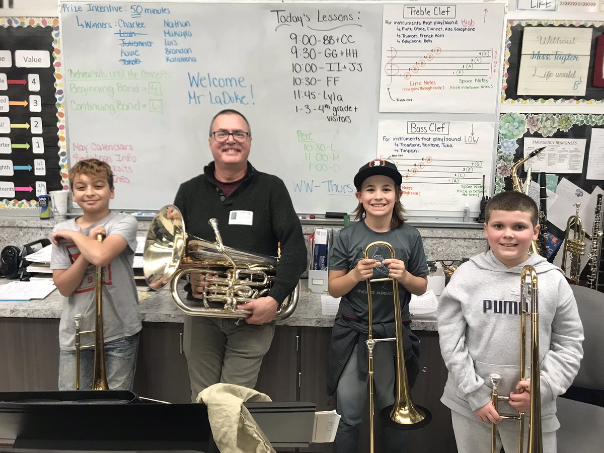 BandatLakeshore's tweet photo. Our band program hosted a guest clinician today from KHS America! A huge THANK YOU to @lalaladuke for coming to Rochester, NY, visiting @lakeshore1200 and working with our young brass players!👏🏻🎺A fun day had by all!🎵@GreeceCentral @GCSDsuper @GreeceCSDMusic @PettiferSuz https://t.co/4wWMxwRt8t