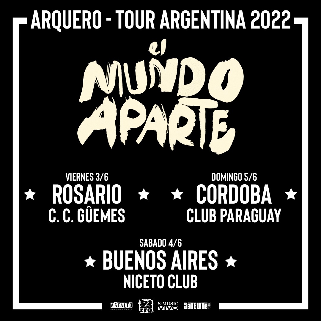 AchickenP's tweet photo. Se viene #ArqueroTourArgentina 🇦🇷
@DieguitoArquero
3/6 C.C. Güemes, Rosario, Santa Fe.
4/6 Niceto Club, Buenos Aires.
5/6 Club Paraguay, Córdoba.
#ElMundoAparte https://t.co/jk9kMf5roK