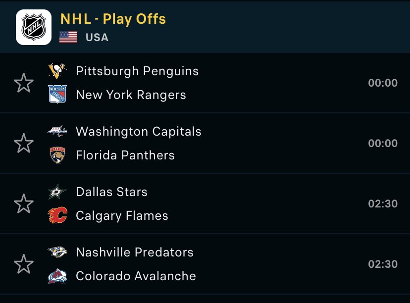 GalbraithReport's tweet image. Who have you got for tonight’s games? #StanleyCup #NHL #LetsGoPens #HockeyTwitter #NYR #flames #preds #allcaps  #timetohunt #GoAvsGo #OneStateOneTeam