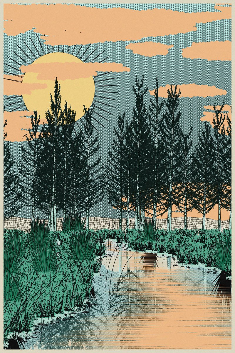 For anyone curious on inspiration for my current WIP Here are a couple (of many) reference images used during my study on river landscapes (the first two) the third is my work, and last is the final result.😊 

#Tezumie #tezos #tez #fxhash #generativeart #genart #genartclub #p5js