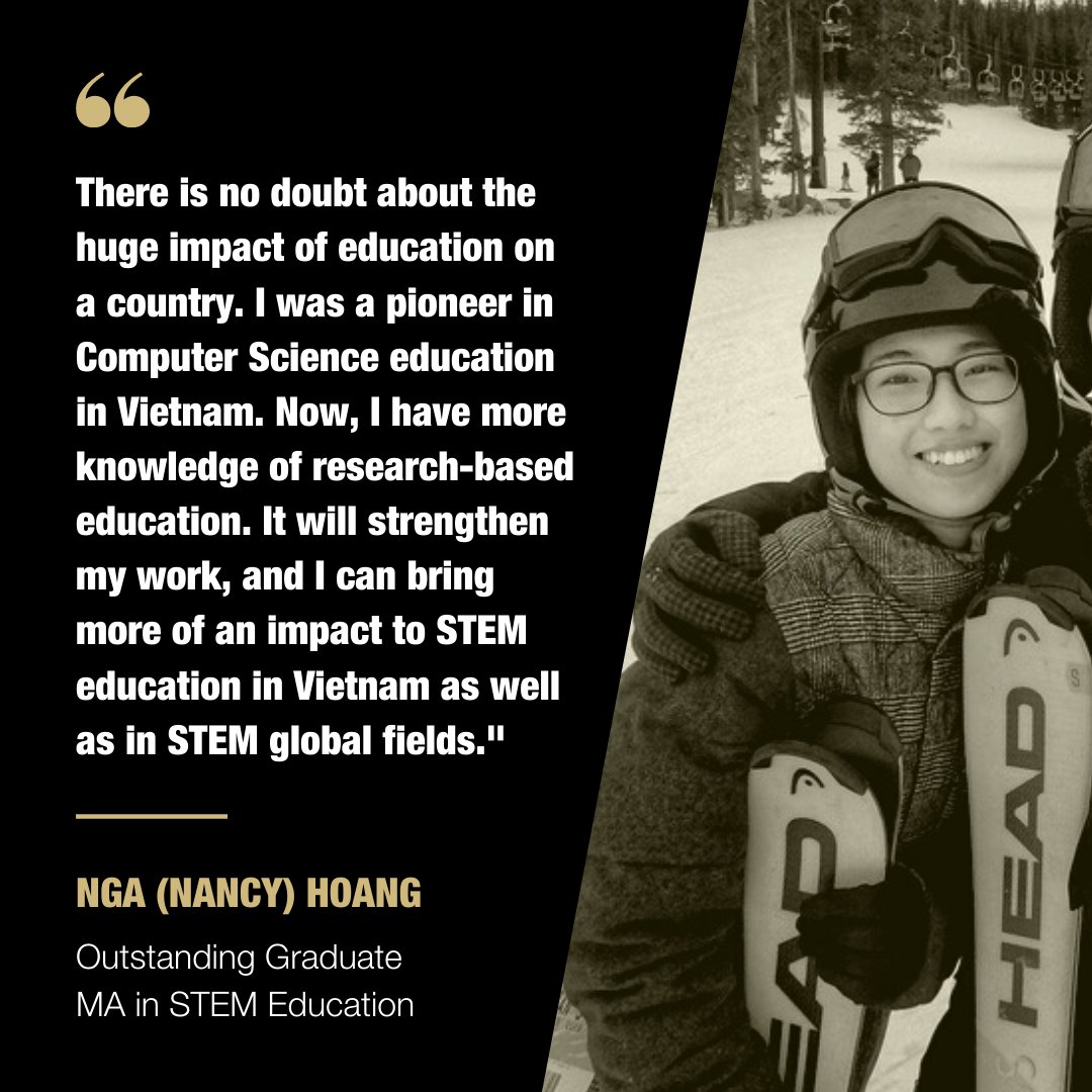 cueducation's tweet photo. Meet Nancy Hoang, computer science education pioneer in Vietnam and beyond and our 2022 Outstanding STEM Education Master’s Graduate: https://t.co/C8FhgJqo2z #ForeverBuffs #cuclassof22 #EdBuffs https://t.co/yDFkdatLPT