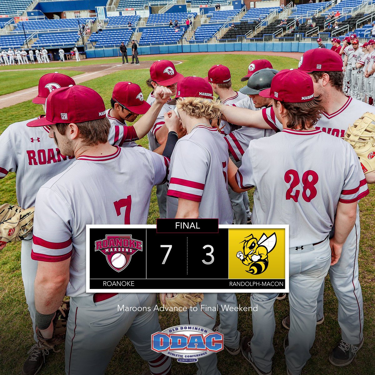 RC Victory Alert for <a href="/RoanokeBaseball/">Roanoke College Baseball</a> with a series clinching win over <a href="/RMCathletics/">Randolph-Macon College Athletics</a>