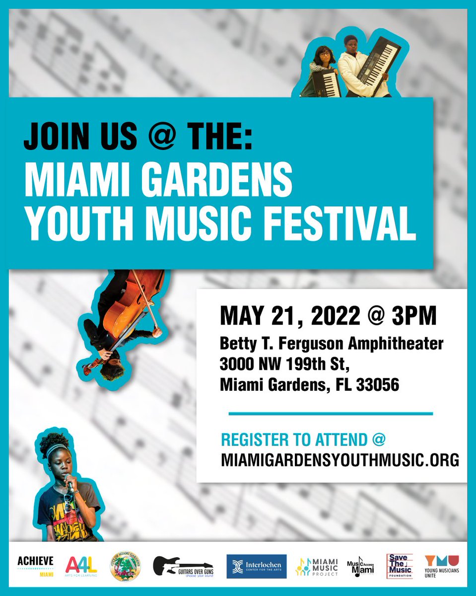 Are you ready to jam out at the #MiamiGardensYouthMusicFestival? Bring the whole family to this fantastic and fun-filled event featuring live performances from Miami Garden’s own young talent! Learn more and RSVP here: miamigardensyouthmusic.org