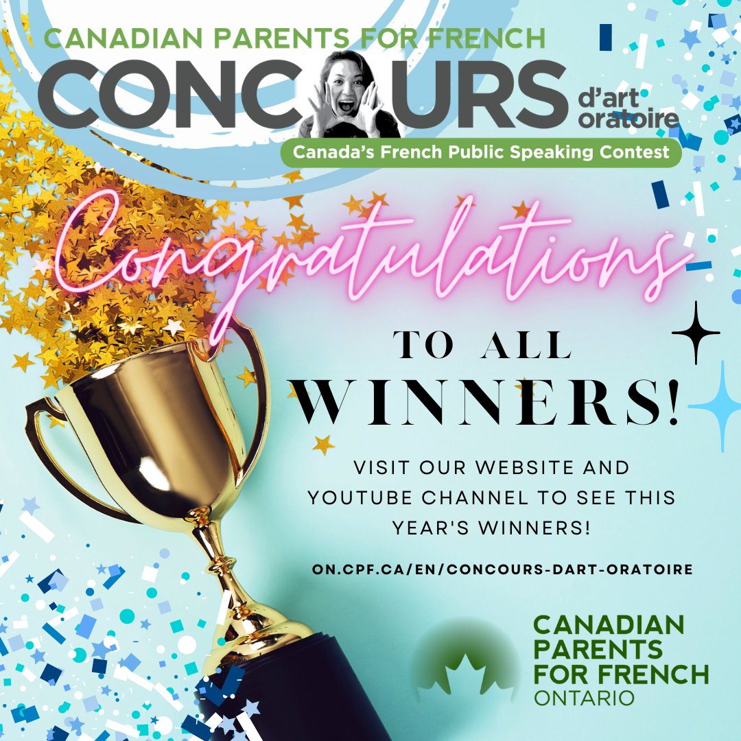 CPFontario's tweet photo. THANK YOU to all our participating students and school boards in this year's Concours d'art oratoire! Check out our winners on our website https://t.co/sIBzpajb83 
@BluewaterDSB
@DPCDSBSchools
@OttCatholicSB
@OCDSB
@PVNCCDSB
@RCDSB
@TorontoCatholicDSB
@torontodsb https://t.co/Lh4lsNcuOa