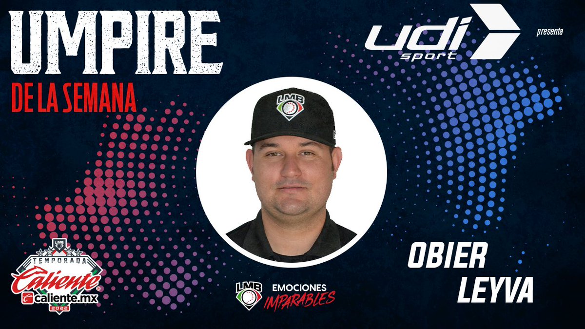 LMBBanorte's tweet photo. Obier Leyva es el umpire de la semana presentado por @udisport ⚾️😎🔥

Trabajó dos juegos detrás de home; promedió 2:49 horas en esos dos enfrentamientos. 

En sus seis juegos fue retado dos veces y en las dos su decisión prevaleció y no tuvo situaciones de expulsión 👌 https://t.co/00cOx1v9xA