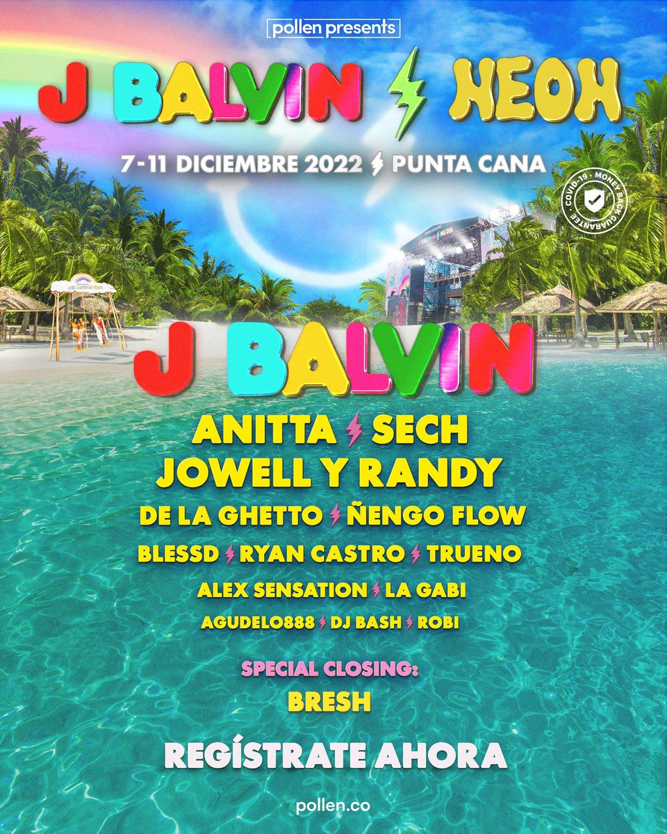 SoyRubyReyess's tweet photo. See #JBalvin and top #Reggaeton superstars at NEON at the following destinations:
🇲🇽Cancun: June 9th -13th 
🇪🇸Ibiza: July 9th - 12th 
🇩🇴Punta Cana: December 7th - 11th 
🌴☀️😎🎵 https://t.co/WGZ6q4uXYq
#PollenPresents #JBalvinNeon #JBALVIN #LaFamiliaMundial #LaFamiliaUSA https://t.co/3Z7lx3EUci