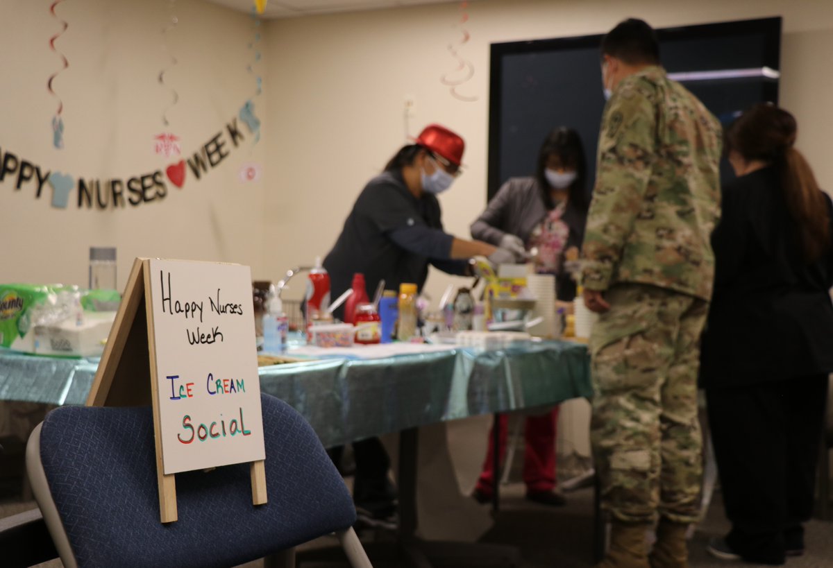 RWBAHC1's tweet photo. The staff of Raymond W. Bliss Army Medical Center gathered May 6 for a Blessing of the Hands ceremony, and May 9 for an ice cream social, to celebrate #NationalNursesWeek. #RWBAHC #ArmyMedicine #USArmy #ArmyNurseCorps #ArmyNurse #NursesWeek #LPN https://t.co/A1n9k4Kcou