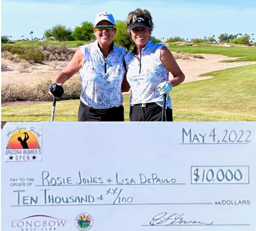 uvupf's tweet photo. Winner-Winner Chicken Dinner. Rosie Jones (Best Haircut in Golf) and Lisa Depaulo win the Arizona Women's Open in SanSoleil. https://t.co/Vubf2hL0zX