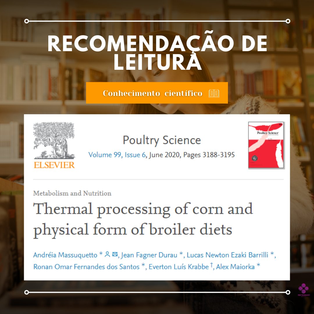 InstituteFeed's tweet photo. #conhecimentocientífico: Que tal iniciarmos o mês de Maio com uma boa leitura técnico-científica? 

Massuquetto, A. et al. (2020). Thermal processing of corn and physical form of broiler diets. Poultry Science, 99(6), 3188-3195.

Open access: https://t.co/eTlOftpdOq https://t.co/zYrEMkpWhb