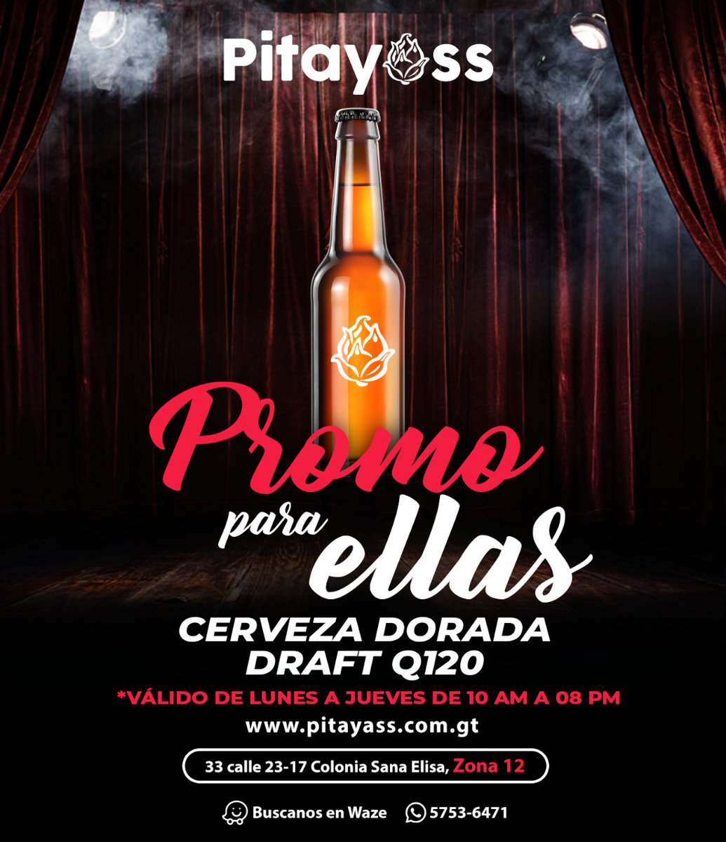 pitayass's tweet photo. Pregunta por nuestras promos de verano, una Dorada Draft para ella a tan solo 120 para que disfrutes más de su compañía 🥳🥳😏😏🤘🍻💋
#SoloenPitayass https://t.co/eG3sN5b6ki