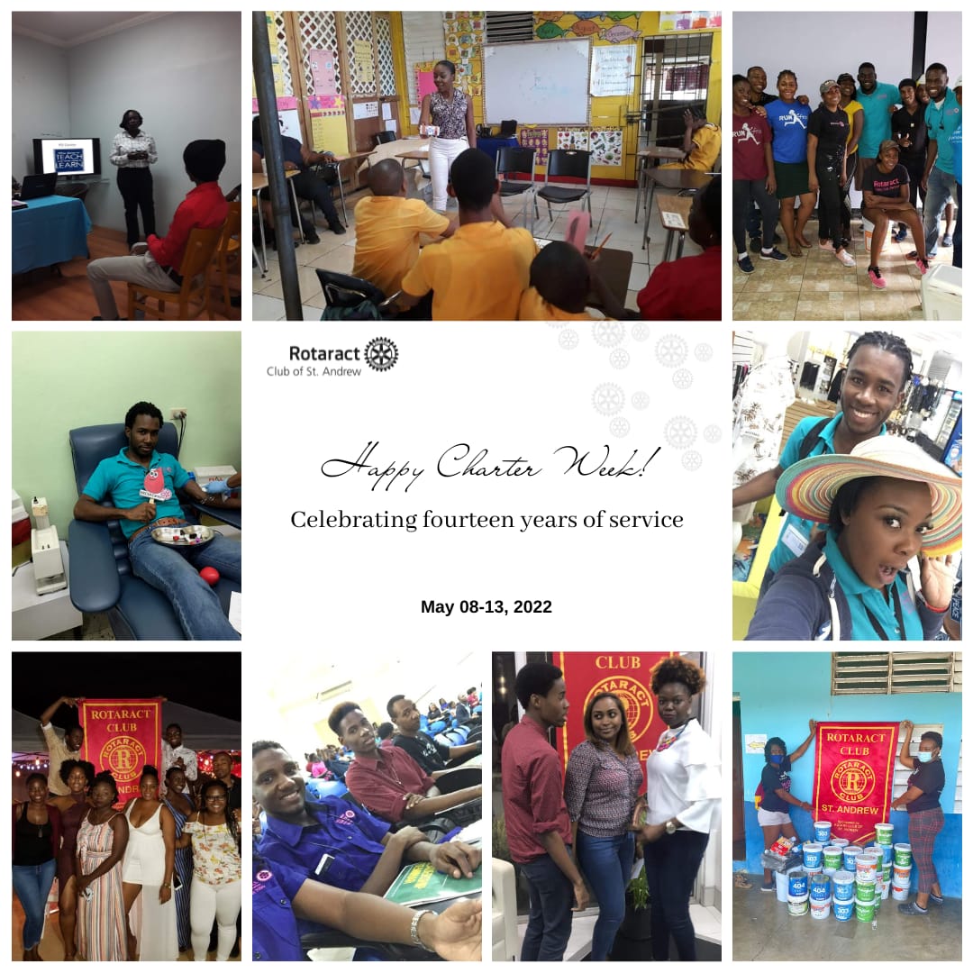 Rotaract Club of St. Andrew (@rcsajamaica) on Twitter photo Happy Charter Week RCSA!!!!!
This week we celebrate 14 years of service above self and so much more! We are proud to be part of <a href="/rotaractd7020/">Rotaract D7020</a> and @rotaryinternational. Join us as we reflect and celebrate our journey this week.
#RCSACharterWeek #RCSAJamaica Happy Charter Week RCSA!!!!!
This week we celebrate 14 years of service above self and so much more! We are proud to be part of <a href="/rotaractd7020/">Rotaract D7020</a> and @rotaryinternational. Join us as we reflect and celebrate our journey this week.
#RCSACharterWeek #RCSAJamaica
