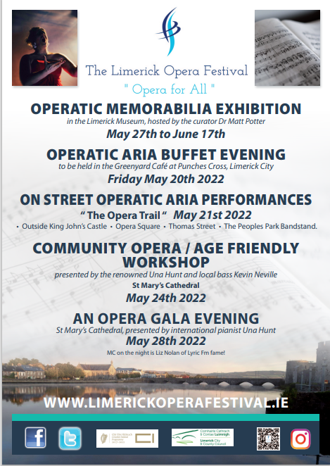 OperaLimerick's tweet photo. There's so much to choose from...So let us help you select what you'll attend during the 2022 Limerick Opera Festival. Featuring events to suit all ages and pockets, we hope you find something on the programme below that will help us bring Opera to All.
#opera #operalimerick https://t.co/dLqKV8WgKd