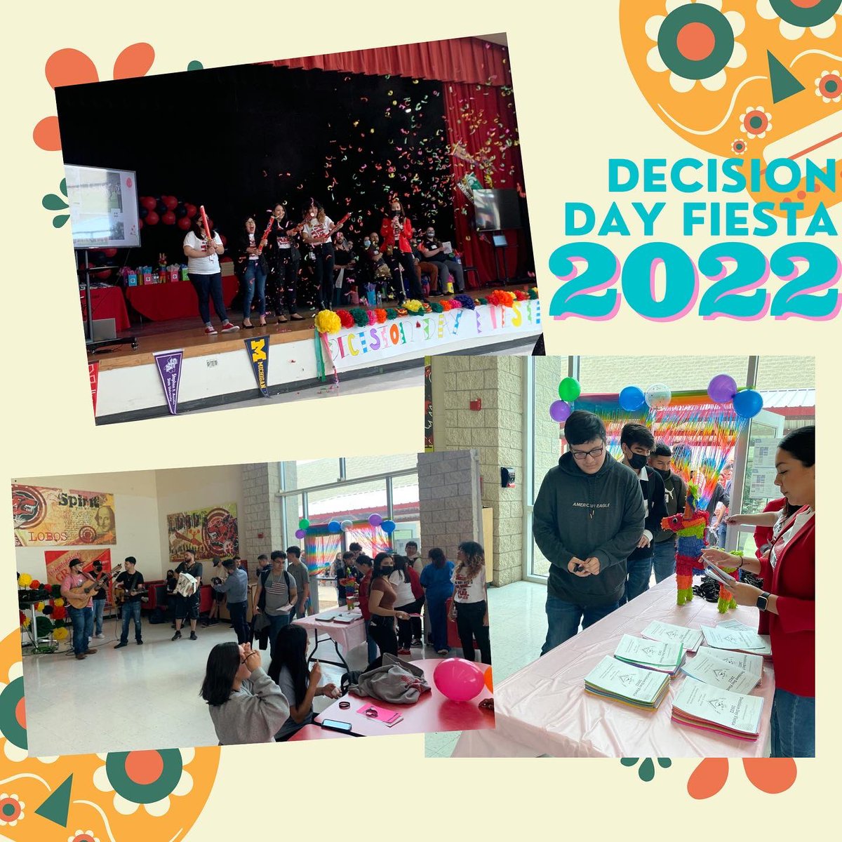 GoCenterPHS's tweet image. Class of 2022 Decision Day FIESTA!
Seniors, we wish you the best of luck on all your future endeavors!
(Special thank you goes out to our donors for giving back to their community: HEB palmhurst, Chick-Fil-A palmhurst, and BrickFire Pizza in mission)
 #DecisionDay2022