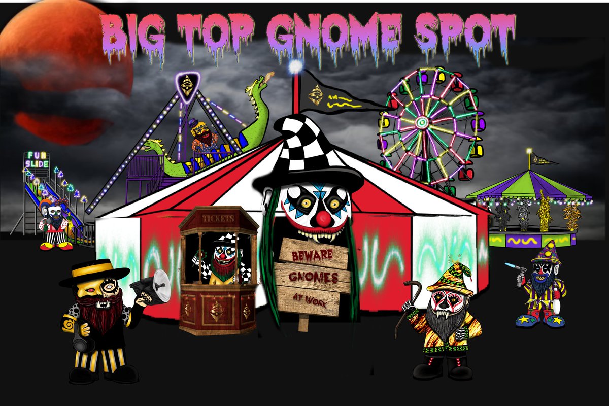 Oh, it's a new cover image for the website. 
#NFTGiveaways #NFT #NFTs #NFTCollection 
#NFTCommunity #nftart #NFTProjects #NFTgaming #NFTGiveaways #nftcollectors #NFTdrop #P2E #BigTopGnomeSpot #gnomes #clowns #festivals #MusicNFT