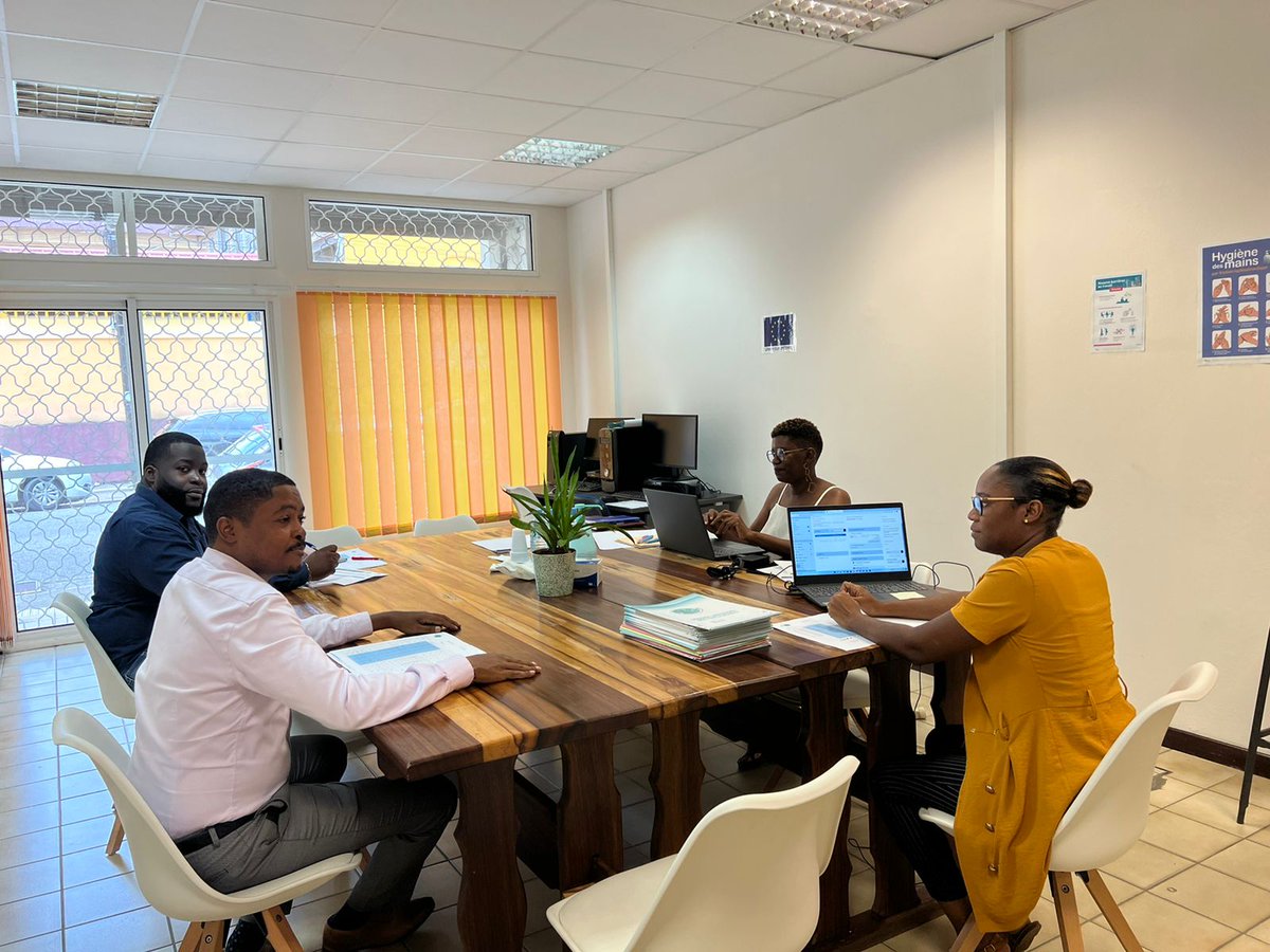 PLIE973's tweet photo. Aujourd'hui s'est tenue la CISP du PLIE. Réunion de travail avec la Mission locale pour l'intégration et la sortie des publics. @Prefet973 @CTdeGuyane @AVEmploi @CACL_GUYANE @FSE_nat @GabrielServille @Apeig973  #guyane #insertionprofessionnelle https://t.co/mPjy6s1I7X