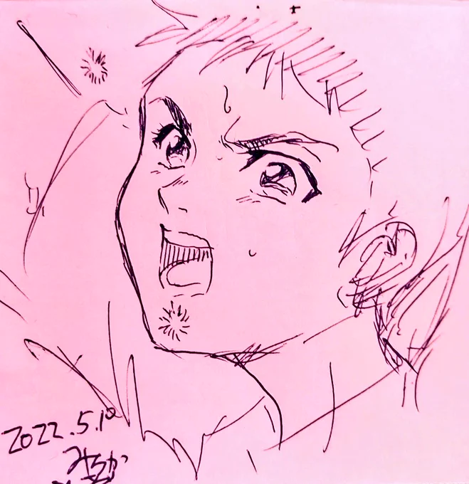 #ダンスダンスダンスール  5話までアニメ見ました～✨
#昴 といい、型破りな主人公が壁にぶち当たりながら極限の表現にはまっていく姿に惹き込まれます✨

激しく似なかったけど、初描き✨ 
