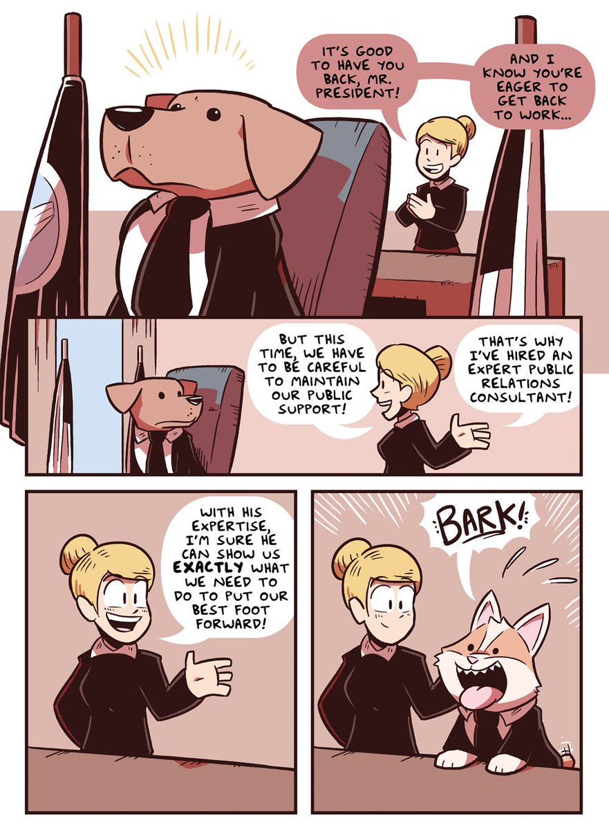 President Dog meets Baker the Corgi 