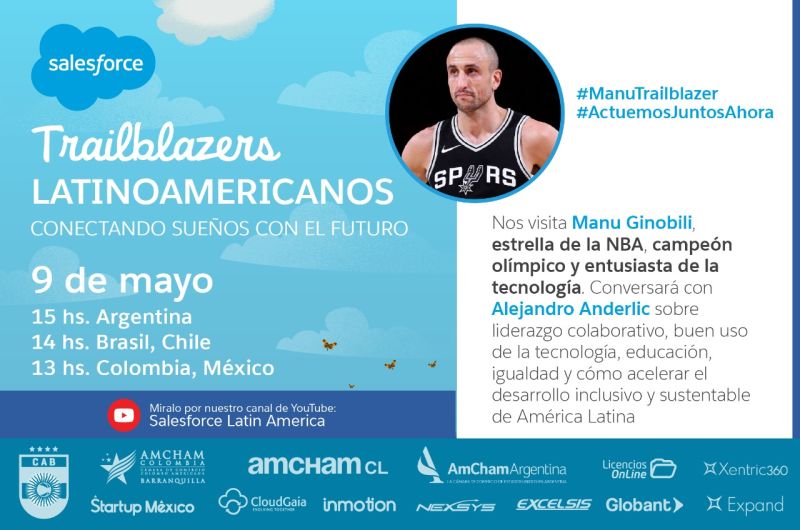 🤝 Acompañamos la entrevista realizada por <a href="/salesforce/">Salesforce</a> a <a href="/manuginobili/">Manu Ginobili</a>.

💻 Podes verla completa en youtu.be/dbuVUI2kKAc