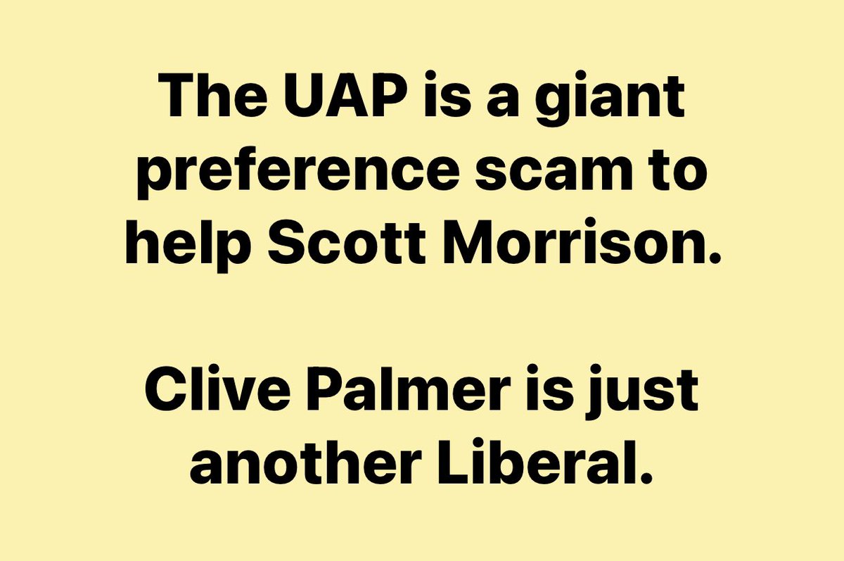 JulianHillMP's tweet photo. Clive Palmer’s UAP won’t win a seat anywhere - but that’s not their aim. #auspol https://t.co/WeNiWoWu50