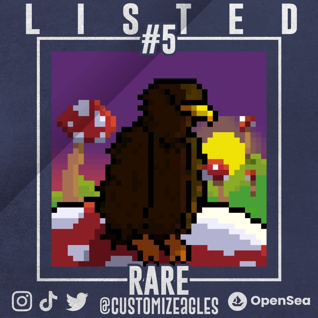 CustomizEagles's tweet photo. We're back! Eagle #5 is listed

Type: Rare
Price: 0.0022 ETH
NO GAS FEE

link in profile

#nft #nfts #nftcommunity #nftcollector #nftcollectors #nftcollectibles #opensea #nftcollection #nftart #nftartwork #nftartist #mushrooms #customizeagles https://t.co/K8RtH7K5Xj