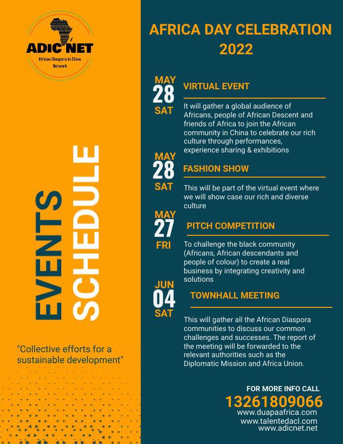 GlobalBlkCol's tweet photo. We are so excited to join the African Diaspora in China Network (ADIC Net) as one of its global organizing partners for its Africa Day Celebration beginning May 27, 2022!! 

This year’s ADIC Net Theme is: “Collective Efforts For A Sustainable Development” 

Join us! 
#AfricaDay https://t.co/wIaAWgSz7k