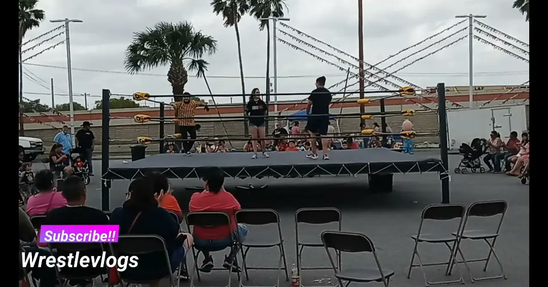 Wrestlevlogs's tweet photo. @Juventuda_Aerea defended the WV Championship against 2 well known opponents, from Reynosa, Mexico Asterisco Jr and the luchador Sorpresa from Rio Bravo, Mexico Brillante RB  PLUS we have the debut of out Ring announcer Karina Giselle! 
https://t.co/Vl5jD5jxTr https://t.co/lnUdlkbQSU