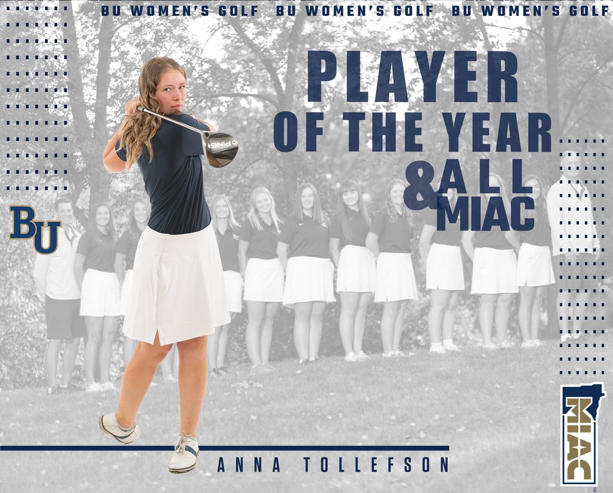 BethelRoyals's tweet photo. Anna Tollefson highlights the postseason awards being named the MIAC Women's Golf Player of the Year! Congrats to all on earning postseason accolades #WeAreBU 

RELEASE: https://t.co/GM1LEANnk4 https://t.co/z1zruvU3IT