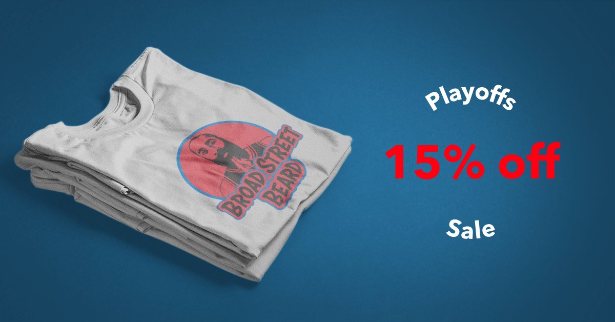 SouthStThreads's tweet photo. Why donโt we celebrate the Sixers with a sale - 15% off site wide!
Code: PLAYOFFS15 at checkout
https://t.co/28jFjiLLxz
#SouthStreetThreads https://t.co/0L8AtlgcQh