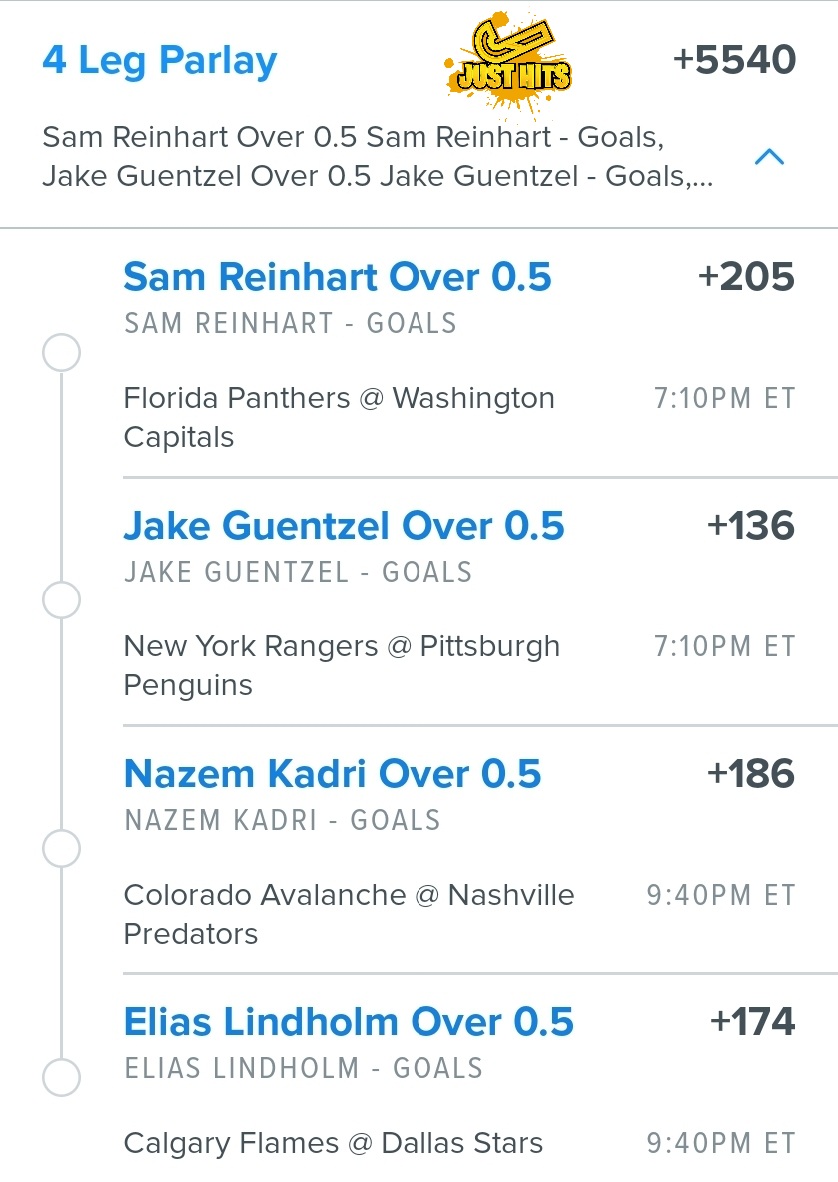 JustHitsLocks's tweet photo. Happy Monday everyone! Head on over to my discord and check out my plays for tonight. #FreeToJoin 🙌🤝

Also, I have a 5u play in my VIP section. DM me for more info on how to join VIP! 🔒🤑💰

Here's a free goal scorer lotto I have for #NHL! Best of luck!

#JustHits #FreePicks https://t.co/sdKTGR8sRX