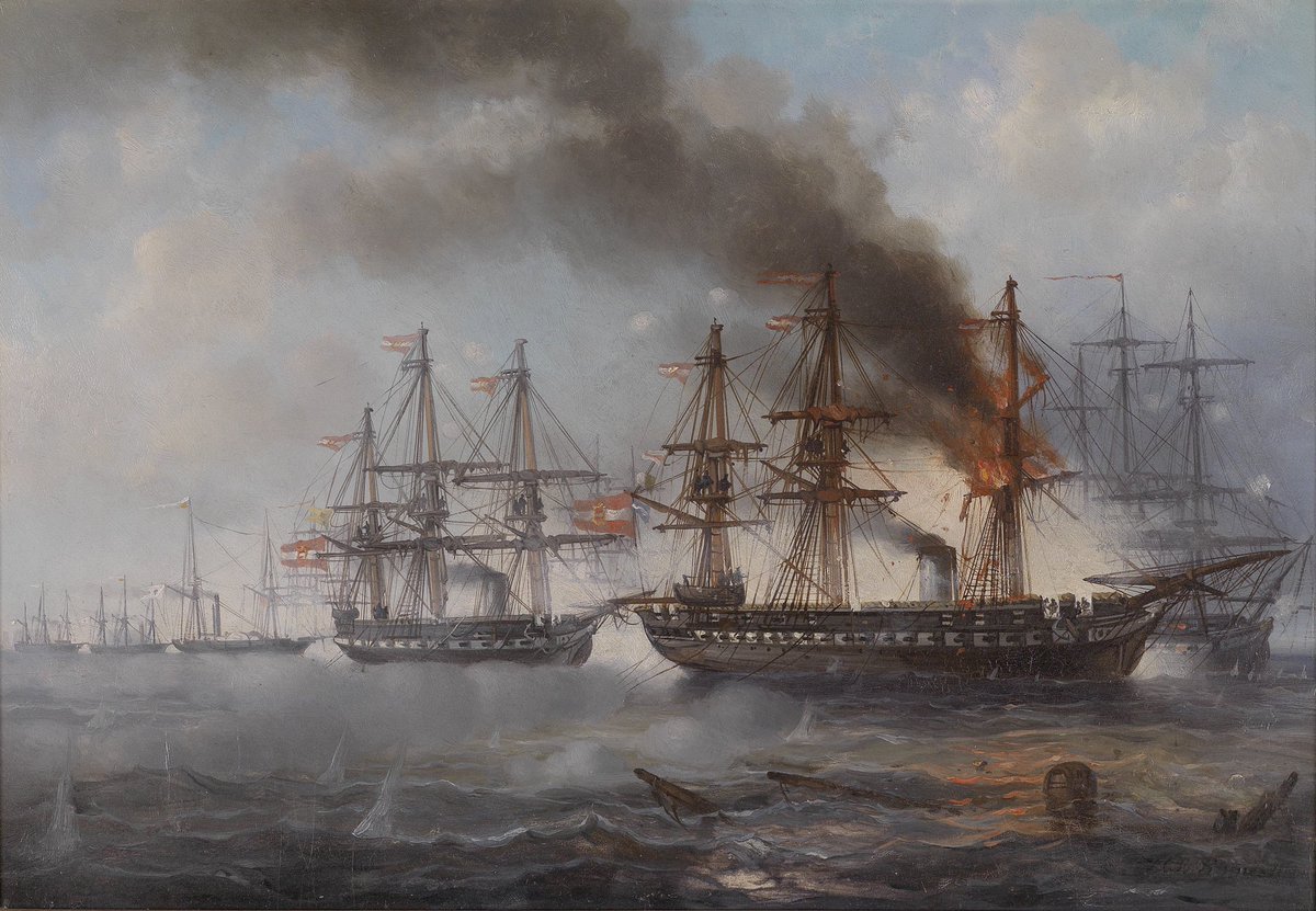 northumbriana's tweet image. OTD in 1864, one of the oddest naval clashes of the 19th century took place between Danish and Austrian ships near Heligoland in the North Sea during the Second War of Schleswig Holstein. A Danish frigate from that battle ‘the Jylland’ is still preserved in Ebeltoft in Denmark.