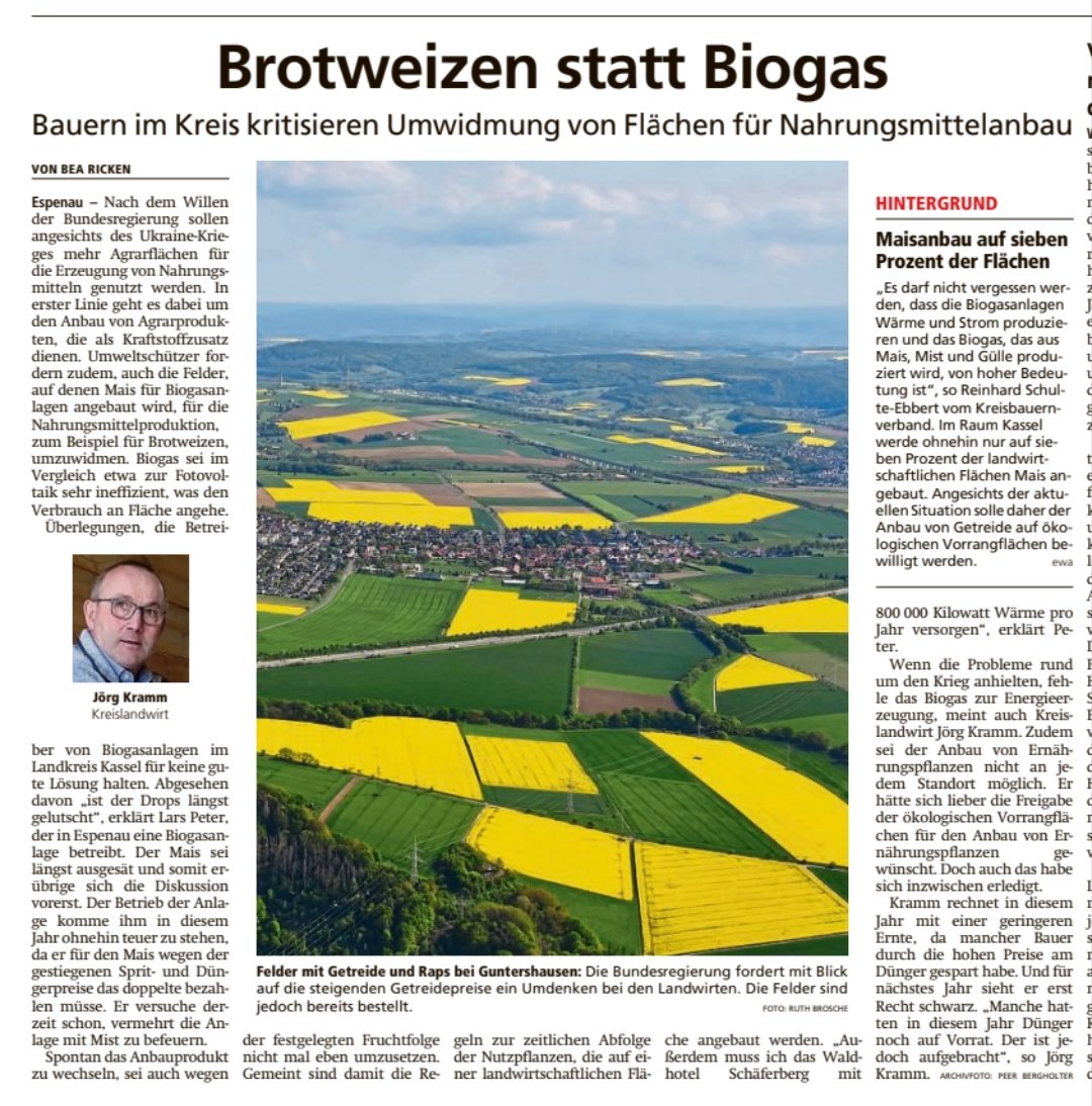 SolawiR's tweet photo. Liebe @HNA_online 
Wann benennt ihr endlich die wahren Verursacher von #Hunger + #Klimakrise und redet nicht mehr den konventionellen #Landwirten nach dem Mund, die weiterhin unseren #Boden und das #Trinkwasser ruinieren? 60% unseres #Getreides geht in die #Massentierhaltung! https://t.co/dgIS615san