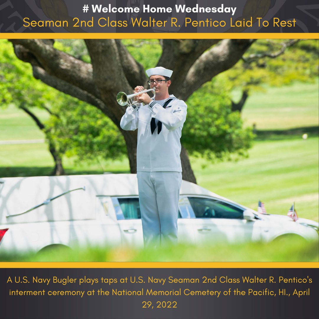 dodpaa's tweet photo. The family paid their respects to #USNavy SN2 Walter R. Pentico at the #NationalMemorialCemeteryofthePacific Apr 29. In 2015, we began #USSOklahomaProject to account for the ships missing from the #PearlHarbor attacks. He was I.D.'d as part of the Adv. #Forensic Technique Project https://t.co/2t4smOSQJ7