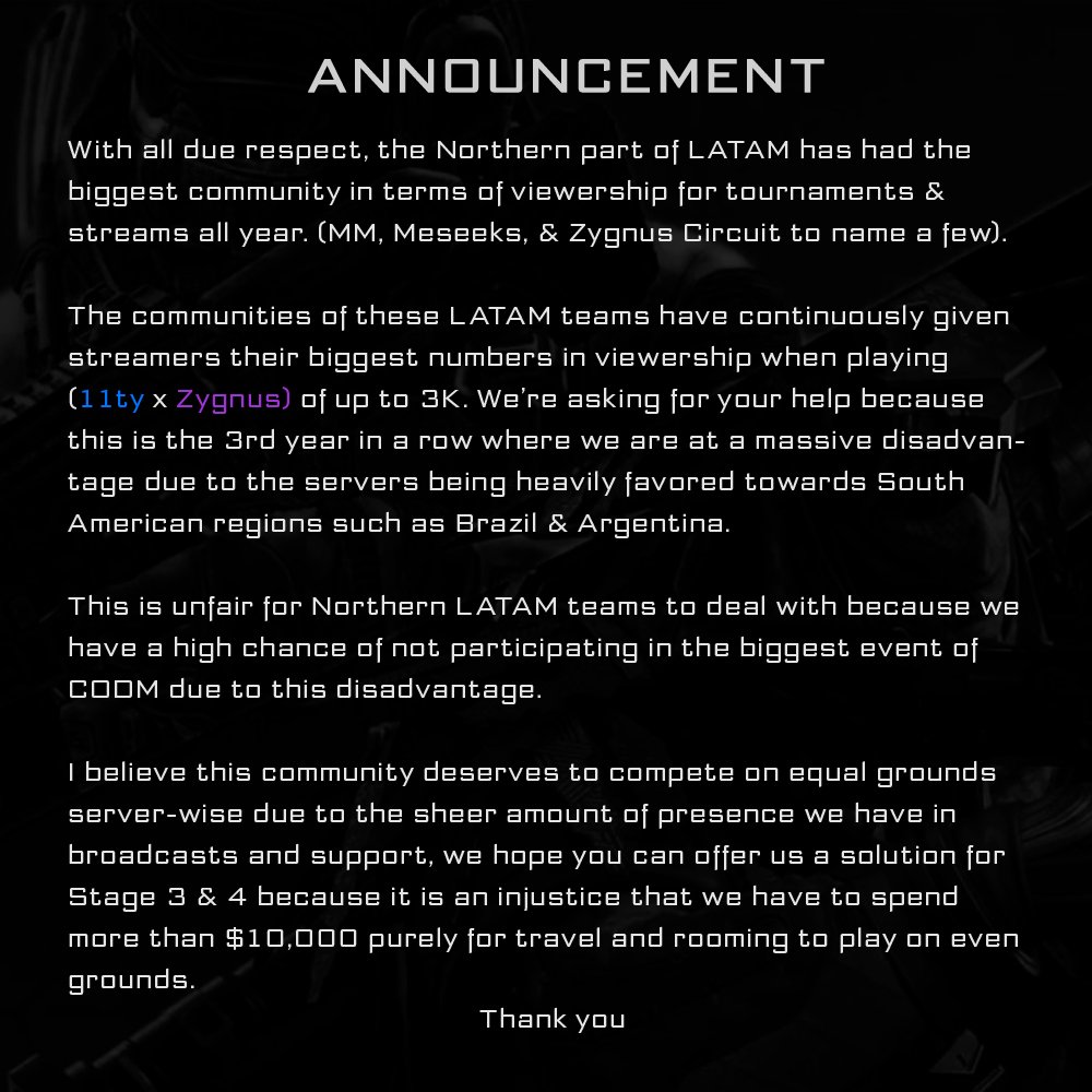 Hey! Can you please help us this year? We have been in disadvantage for 3 years now on CODM Champs and it's unfair :( the biggest community in America deserves better. <a href="/CoDMobileSports/">COD Mobile Esports News</a> <a href="/RealBobbyPlays/">Bobby Plays</a> @BlakeEsports <a href="/PlayCODMobile/">Call of Duty: Mobile</a> pic.x.com/Udxs4l6ocQ