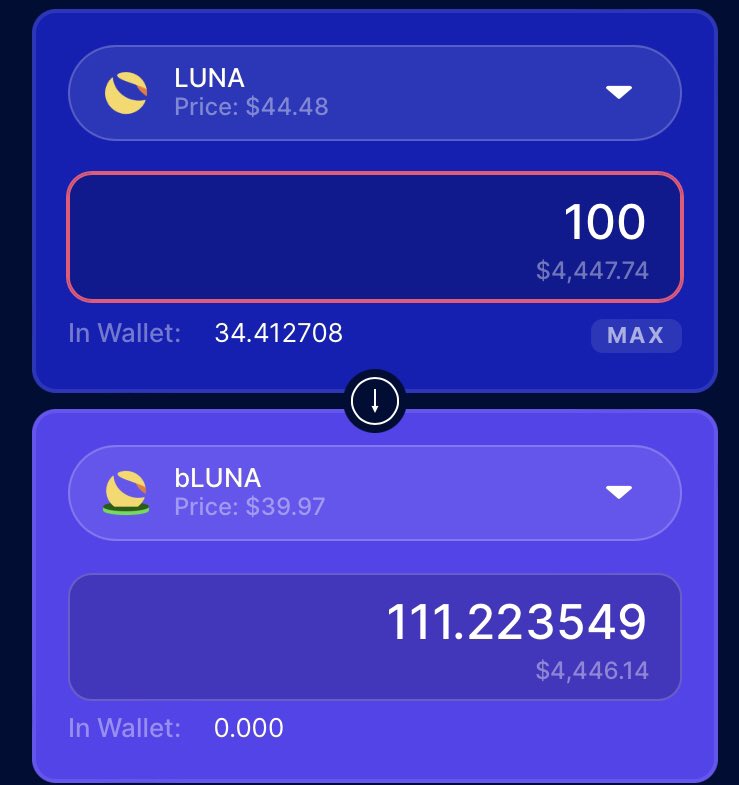 SumoKuji's tweet photo. $LUNA - $bLUNA spread really blowing out.  11% https://t.co/zevi3UH6j0