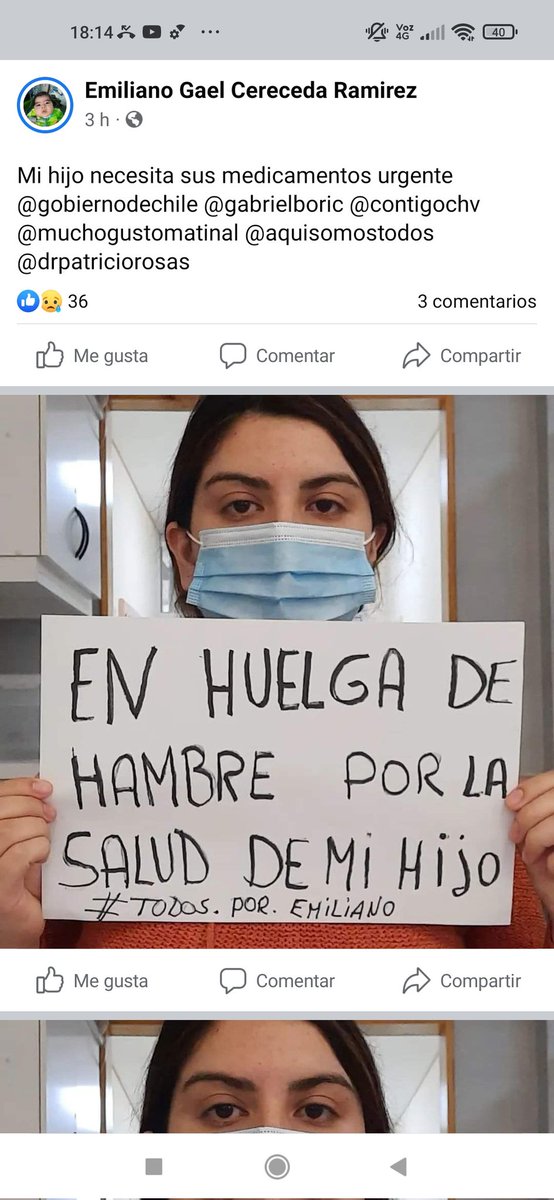 Lilianavivero12's tweet photo. Hoy lunes 09 de mayo... La mamá comenzó #HuelgaDeHambre 

#TodosporEmiliano https://t.co/dgyY2PdR9L