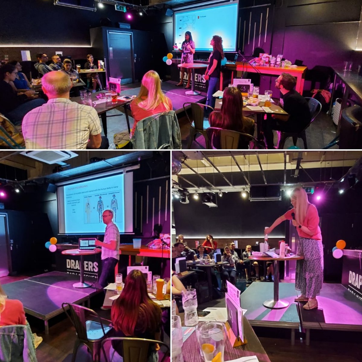 Thanks to all the speakers of tonight's PintOfScience #pint22 event :) we had a lot of fun🧬💊🍺!! @DrSimonMcArthur <a href="/katfoodjenner/">Kat Jenner 🍽 Account Inactive</a> <a href="/PolClaria/">Pol Clària-Ribas</a> <a href="/MarilenaChris14/">Marilena Christoforou</a> #qmul #whri