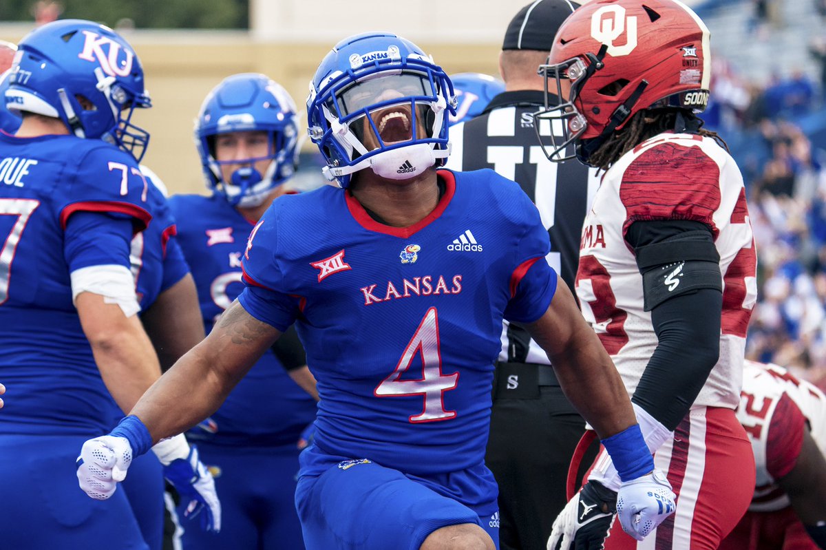 After a great conversation with @CoachJPeterson I am thankful and blessed to receive a offer from the University of Kansas @CoachJensen3 @rashadbobino44 @Jalil_Johnson21 @Coach_Kellz_ATC @theBeast_squad @MikeRoach247 @Perroni247 @MikeWestHTX