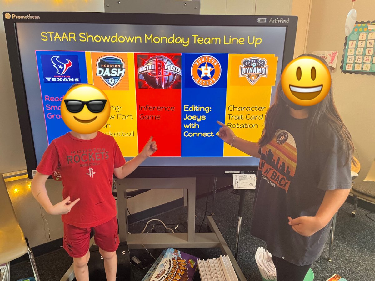 Ms_Vozar3rd's tweet photo. We had a blast with our All STAAR Sports Showdown review these past 2 weeks! Our team is ready for the big game! #togetherweshine @CFISD_ELAR2_5 https://t.co/NRAfaFl2BY