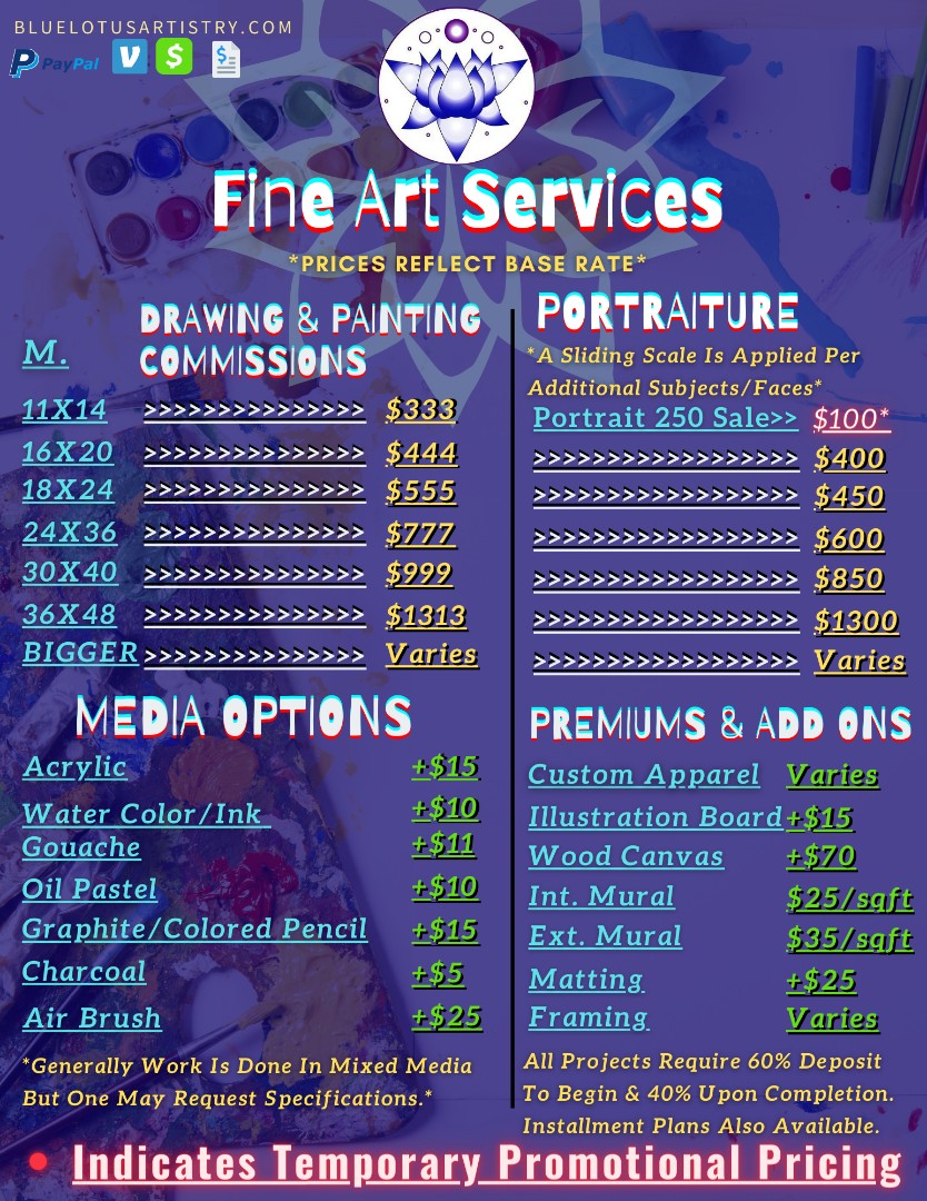 BodyByBlue's tweet photo. Now Accepting Orders for the $100 Portrait Sale see Service Catalogue... #NYCArtist #BlackArt https://t.co/Xe6ewxqBr5